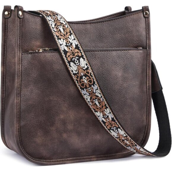 Crossbody Purses for Women Trendy Vegan Leather Coffee - Picture 1 of 8
